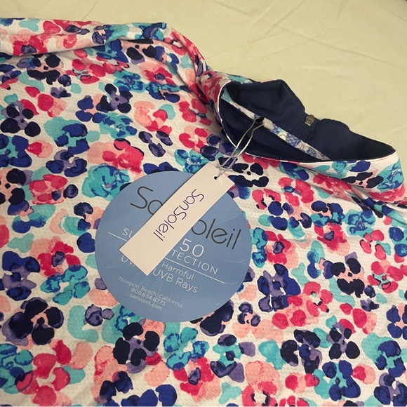 NWT SolTek San Soleil Lux Long Sleeve Print Mock - Jungle - Smal - Picture 9 of 12